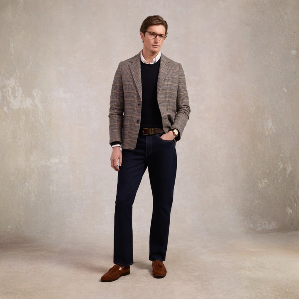Holland Cooper Mens Classic Straight Jean - Dark Indigo