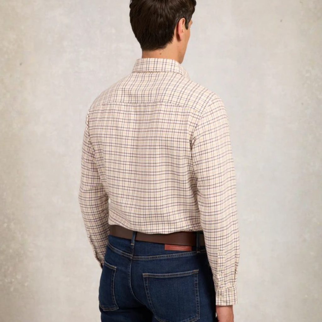 Holland Cooper Mens Classic Button Down Shirt - Cheltenham Camel Check