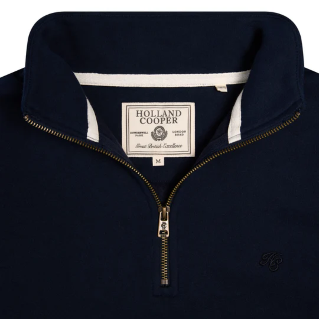 Holland Cooper Mens Quarter Zip Sweat - Ink Navy
