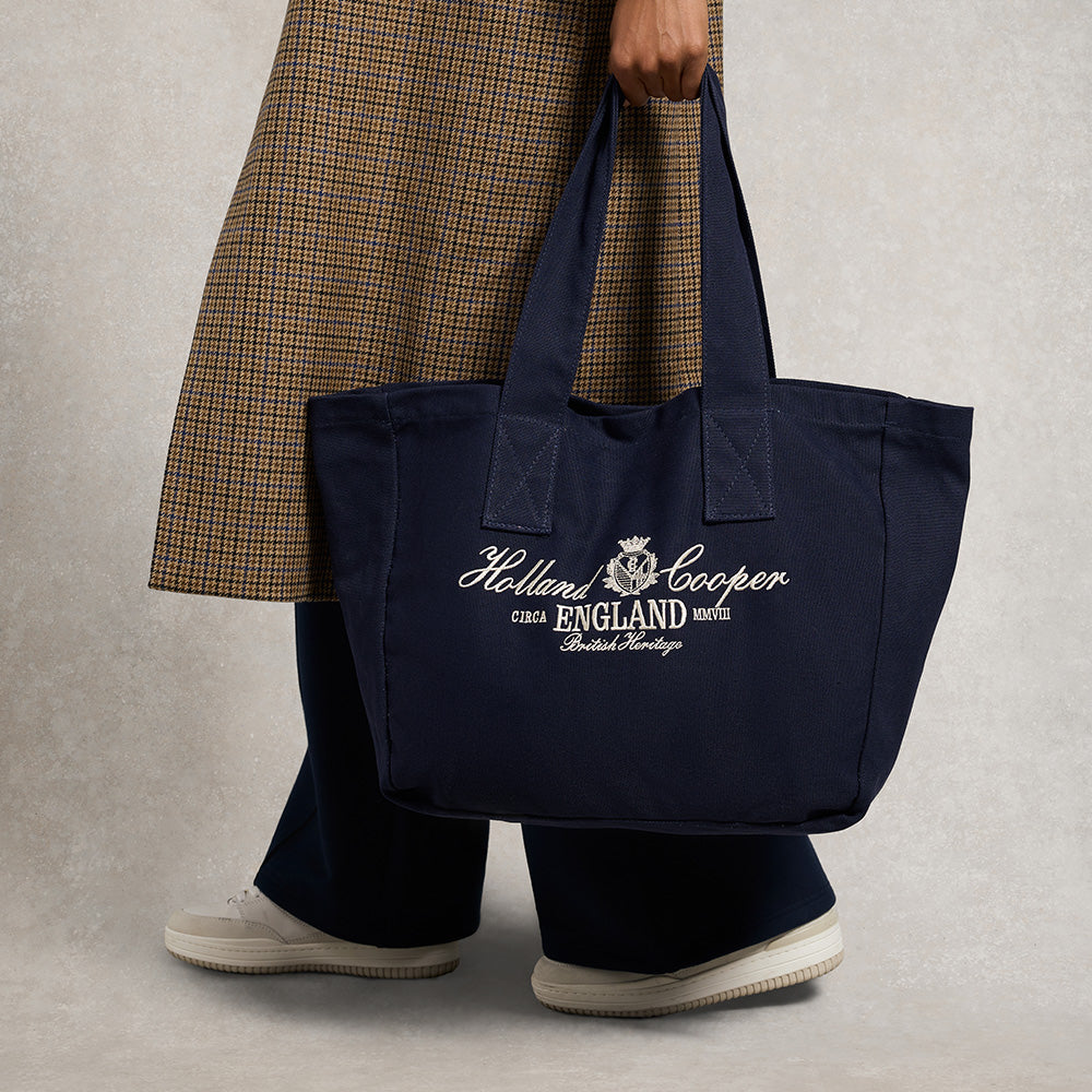 Holland Cooper Ladies Essential Tote Bag - Navy Ecru