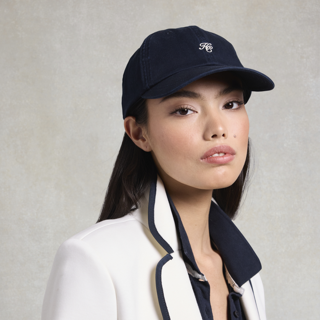 Holland Cooper Ladies Monogram Cap - Navy Ecru