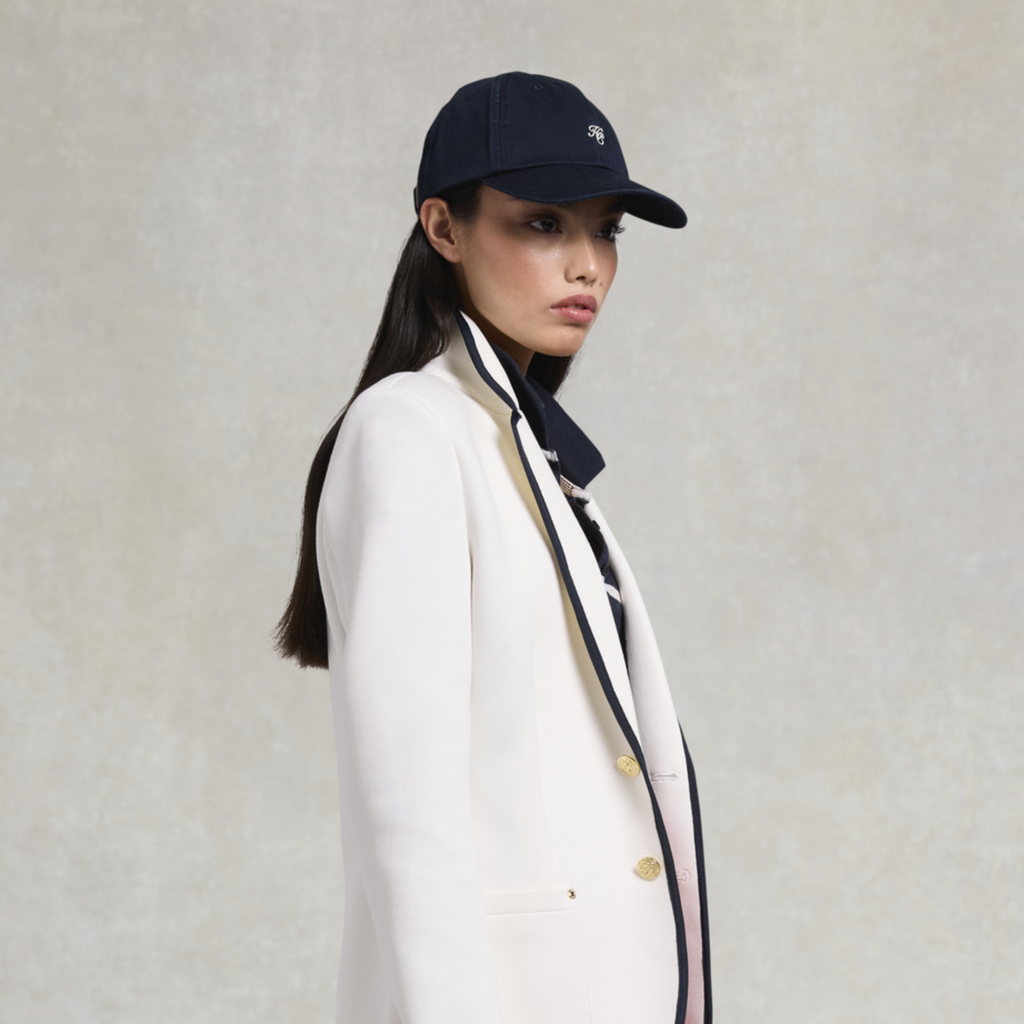 Holland Cooper Ladies Monogram Cap - Navy Ecru