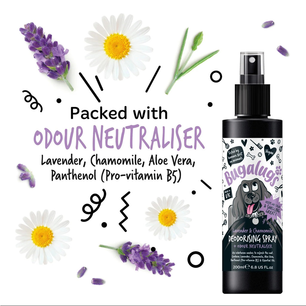 Bugalugs Lavender and Chamomile Dog Deodorising Spray - 200ml