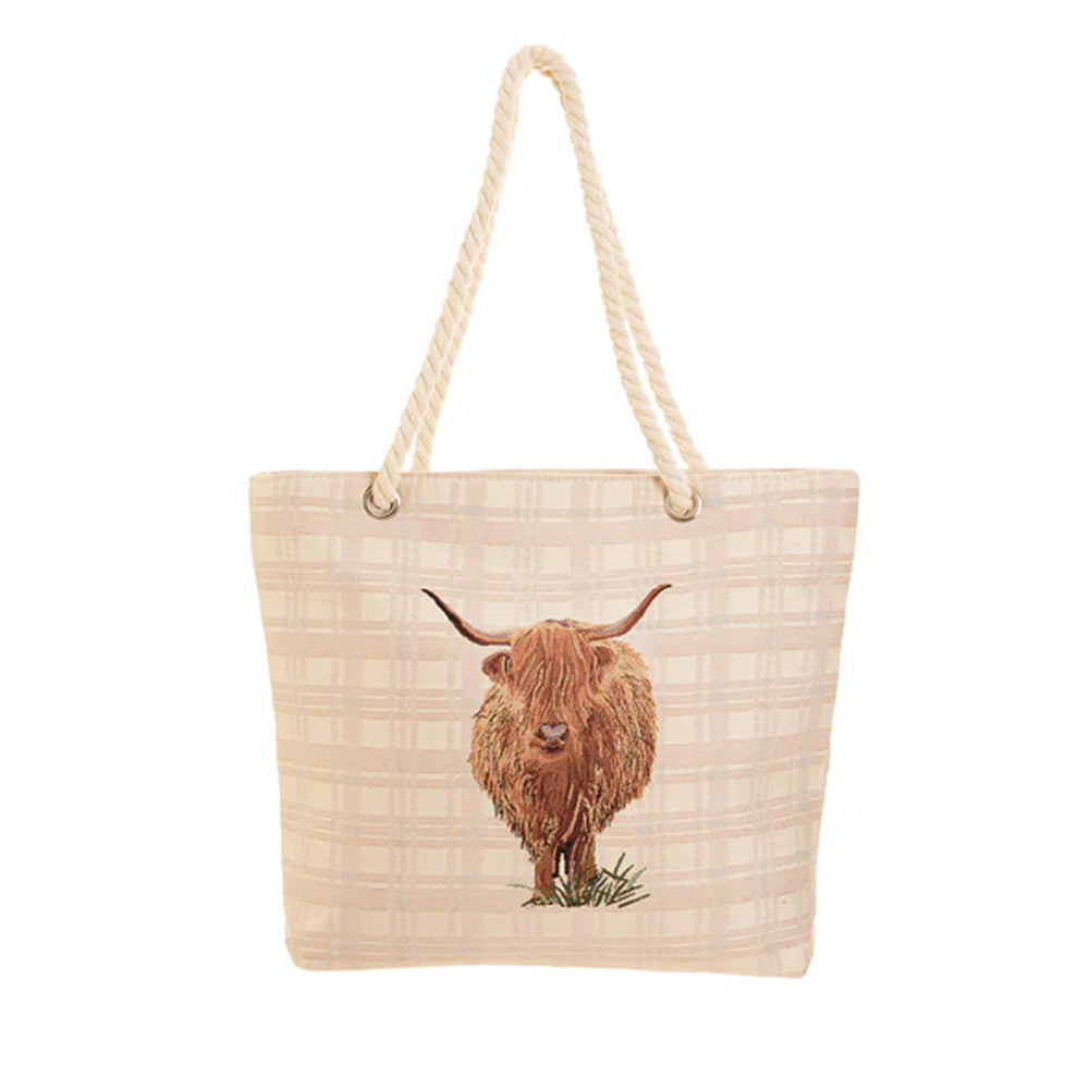 Signare Tapestry Highland Cow Beach Bag