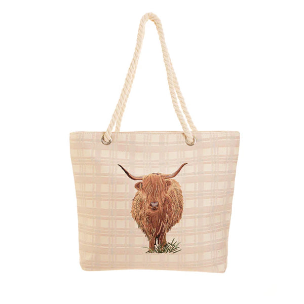 Signare Tapestry Highland Cow Beach Bag