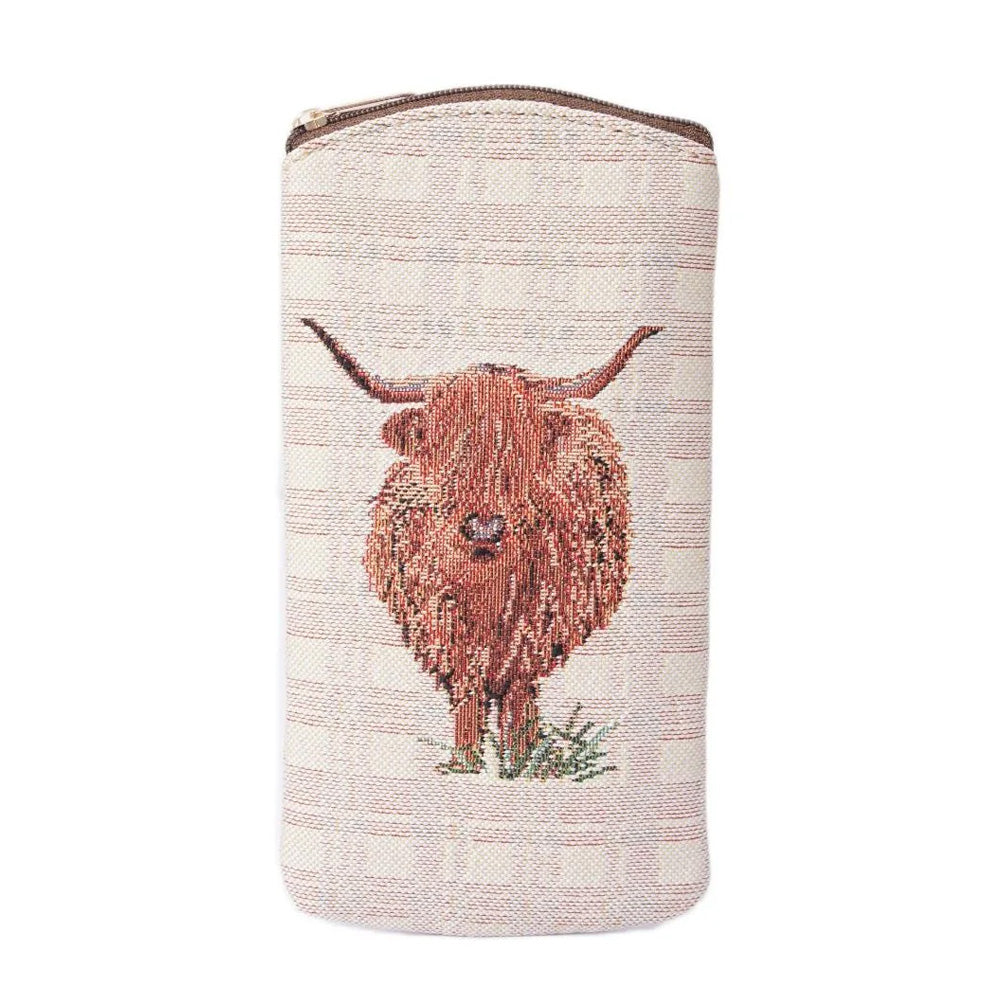 Signare Tapestry Highland Cow Glasses Case