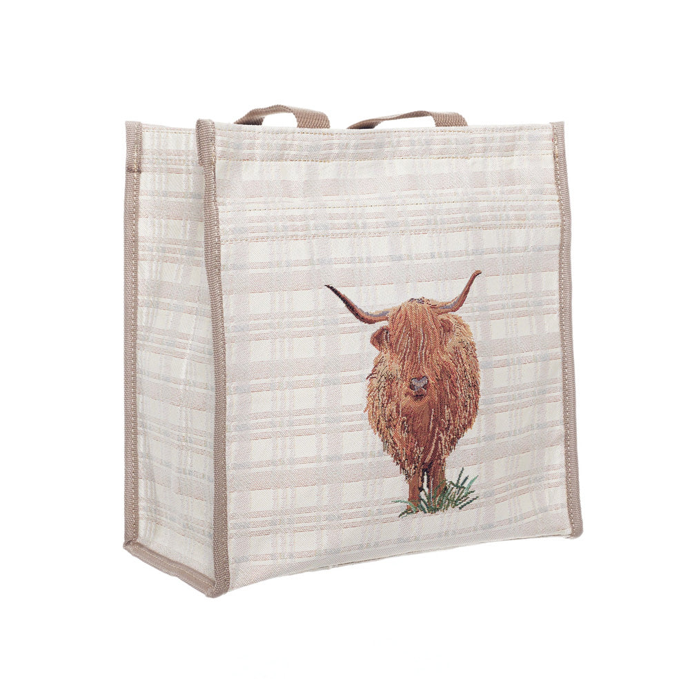 Signare Tapestry Highland Cow Shopper Bag