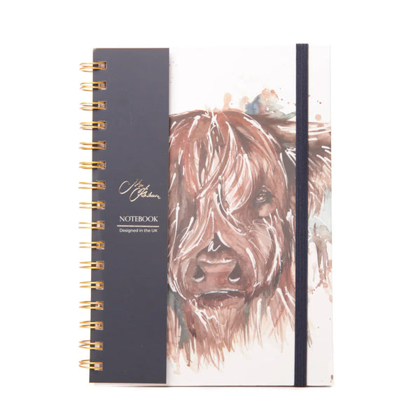 Meg Hawkins 'The Hebrides' Highland Cow Watercolour Design A5 Notebook