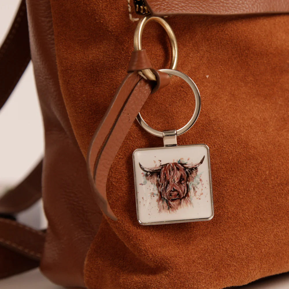 Meg Hawkins Highland Cow Keychain