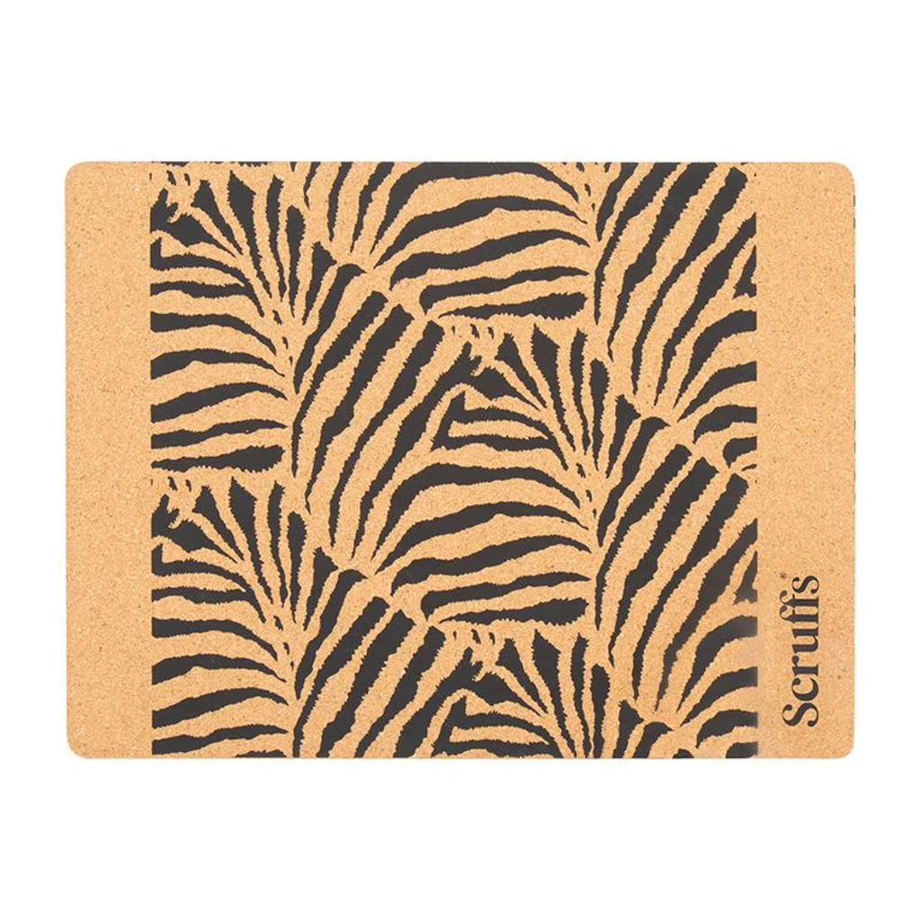 Scruffs Cork Pet Placemat - Zebra Print