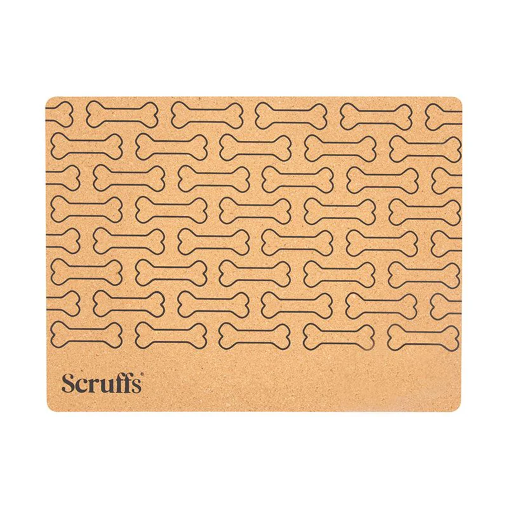 Scruffs Cork Pet Placemat - Bone Print