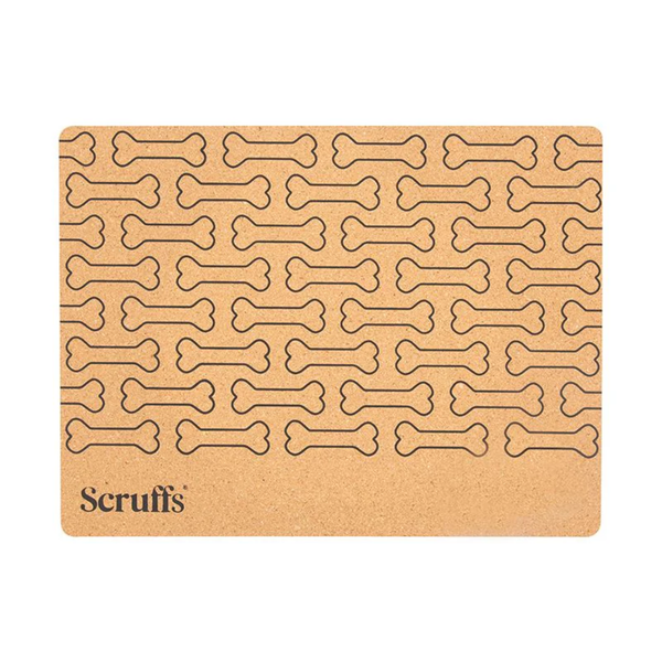 Scruffs Cork Pet Placemat - Bone Print