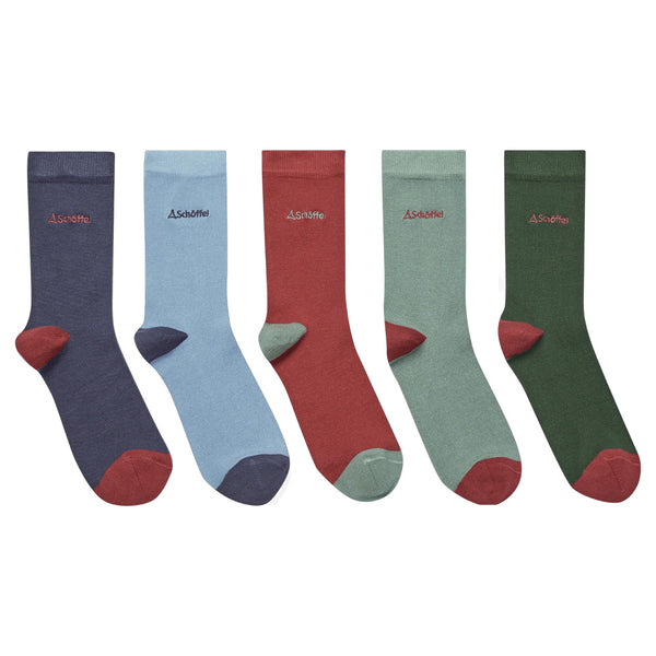 Schoffel Ladies Bamboo Socks  - Pink Logo Mix