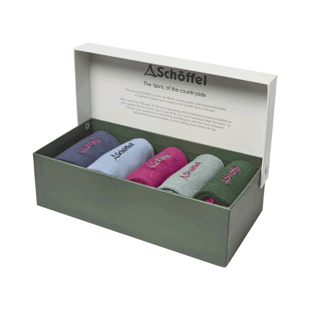 Schoffel Ladies Bamboo Socks  - Pink Logo Mix