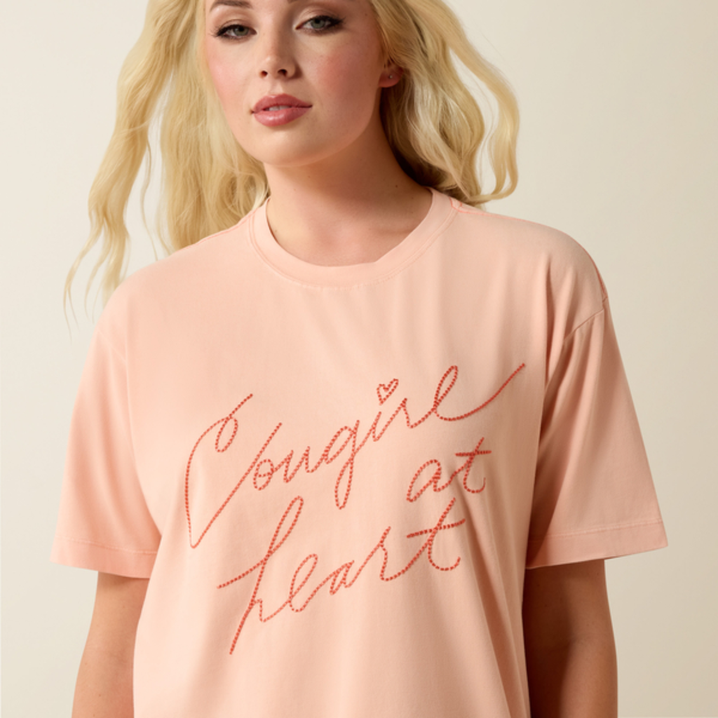 Ariat Ladies Cowgirl At Heart Tee - Tropical Peach