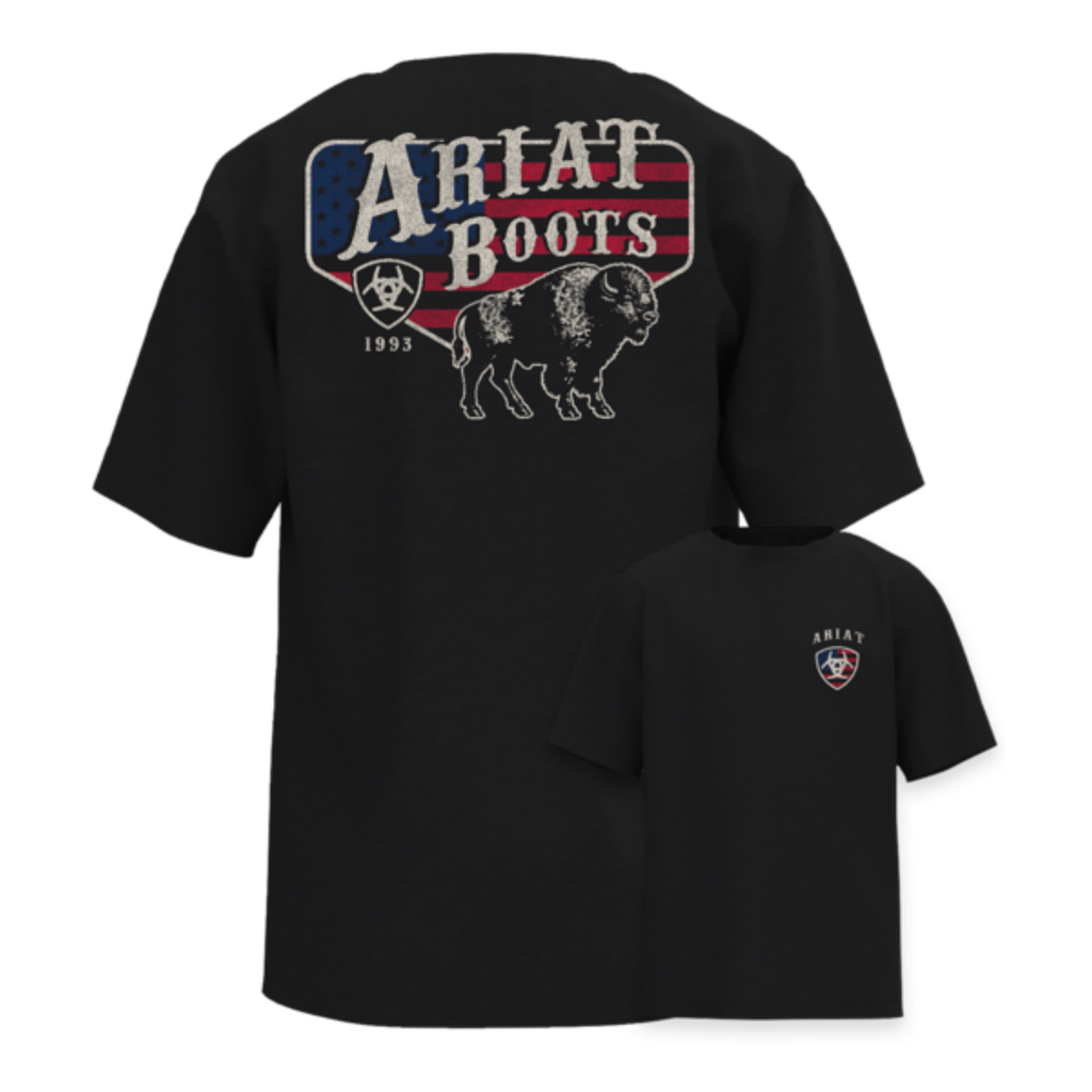 Ariat Boys American Bison Tee - Black