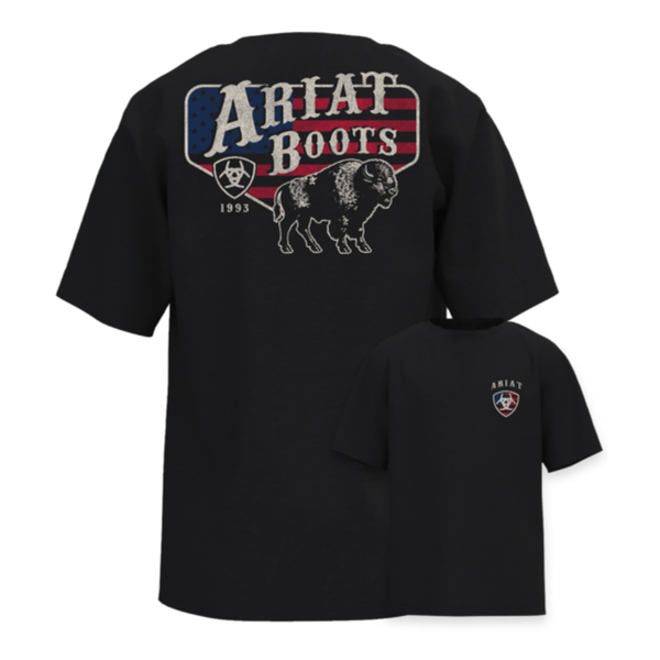 Ariat Boys American Bison Tee - Black