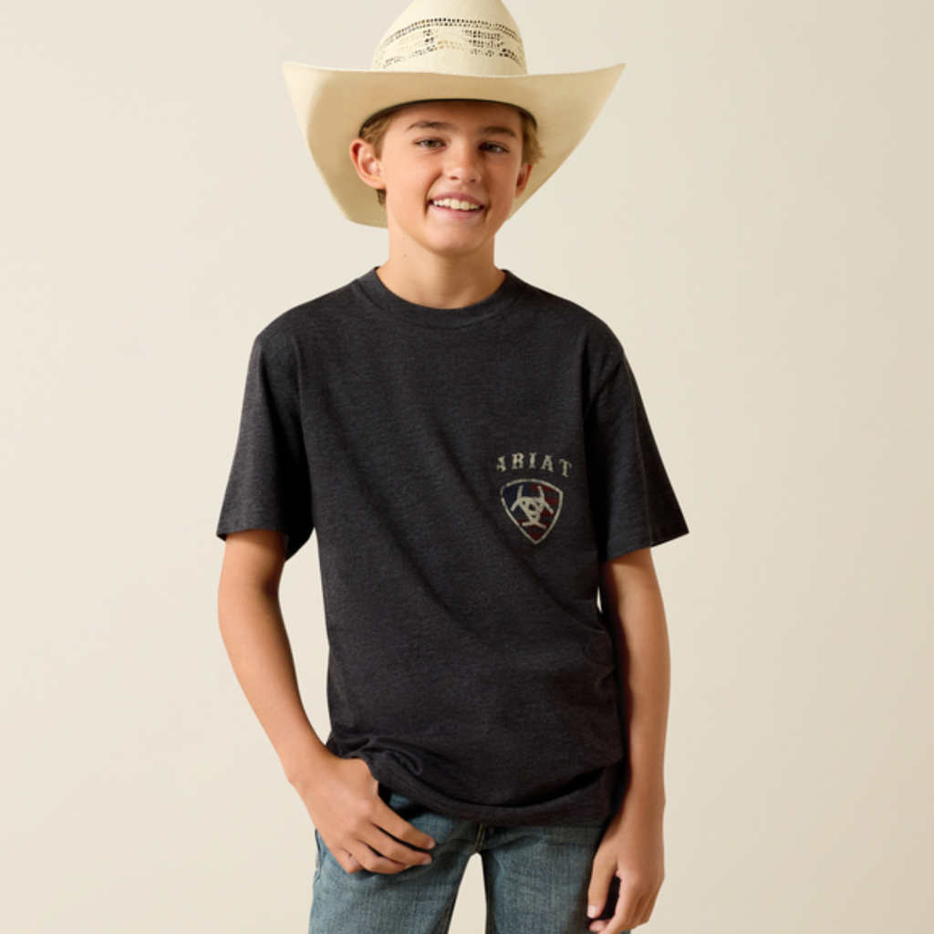 Ariat Boys American Bison Tee - Black