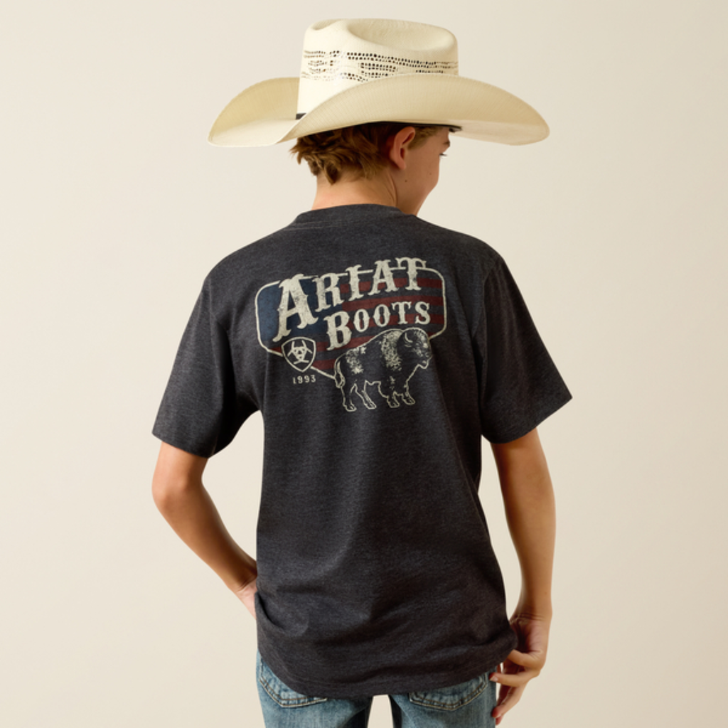 Ariat Boys American Bison Tee - Black