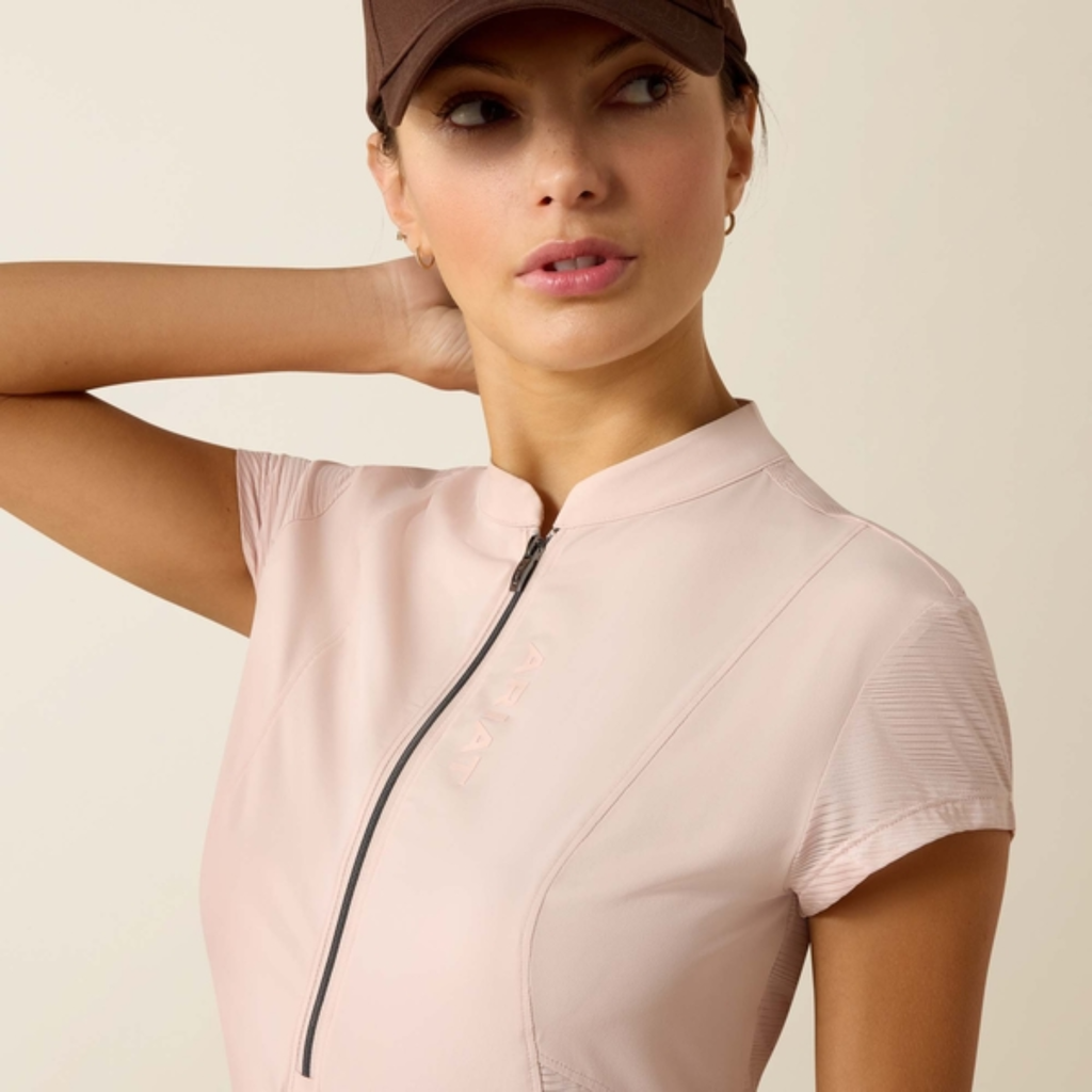 Ariat Ladies Breathe 1/2 Zip Cap Sleeve Base Layer - Sepia Rose
