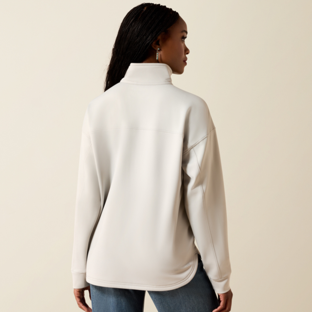 Ariat Ladies Breeze Logo 1/2 Zip Sweatshirt - Quiet Grey