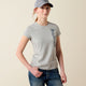 Ariat Youth Vertical Logo Tee - Heather Grey/Navy