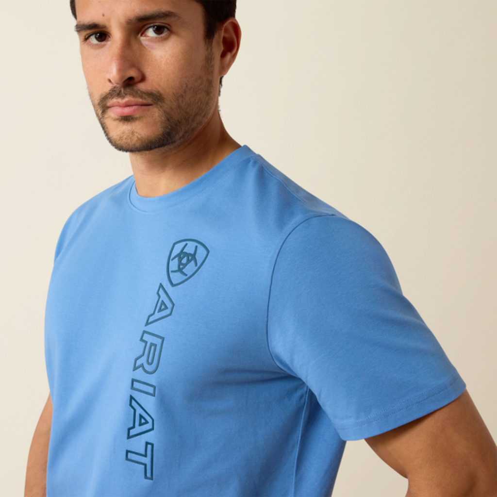 Ariat Mens Vertical Logo Tee - Riviera