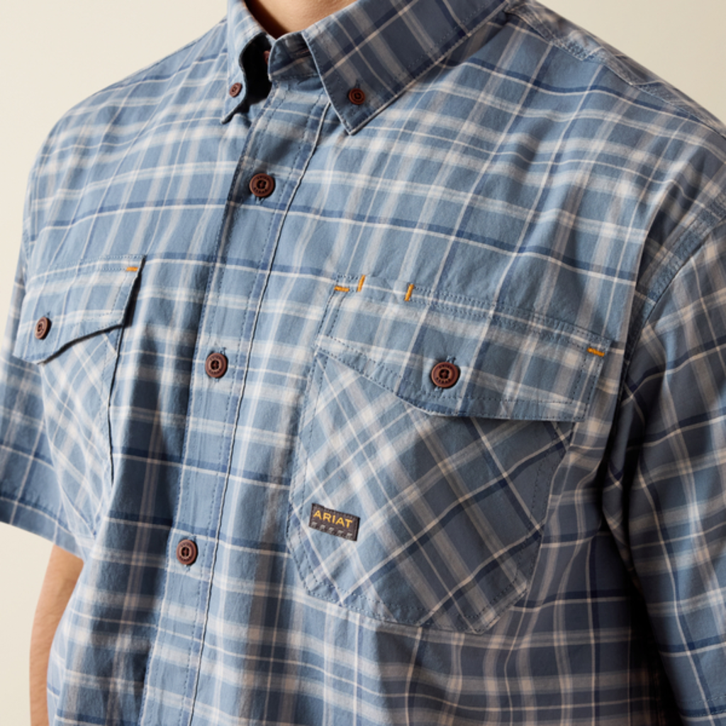 Ariat Mens Rebar Made Tough Durastretch Work Shirt - Dark Denim