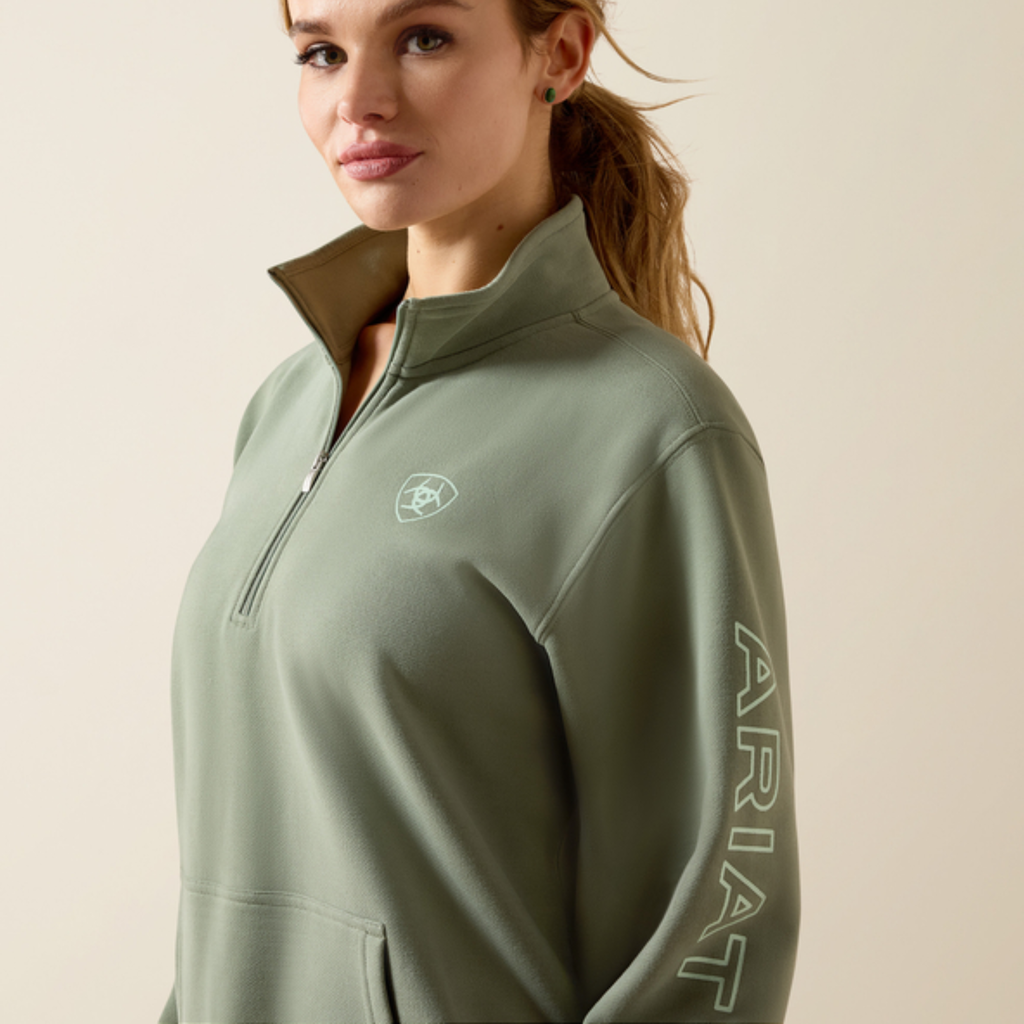 Ariat Ladies Logo 1/2 Zip Sweatshirt - Sea Spray