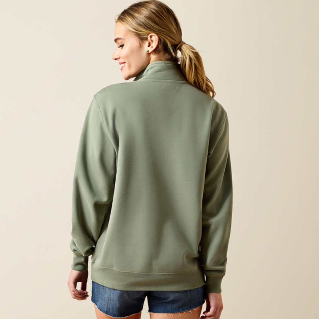 Ariat Ladies Logo 1/2 Zip Sweatshirt - Sea Spray