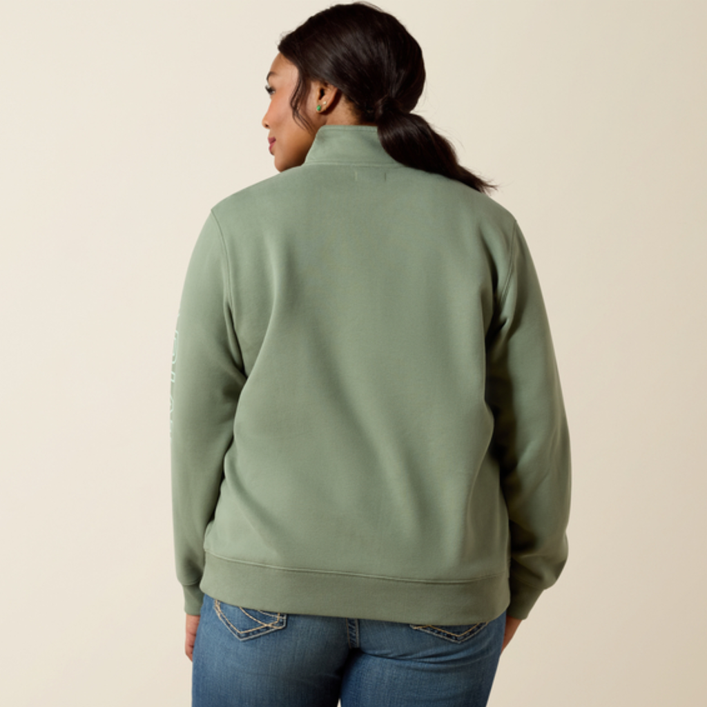 Ariat Ladies Logo 1/2 Zip Sweatshirt - Sea Spray