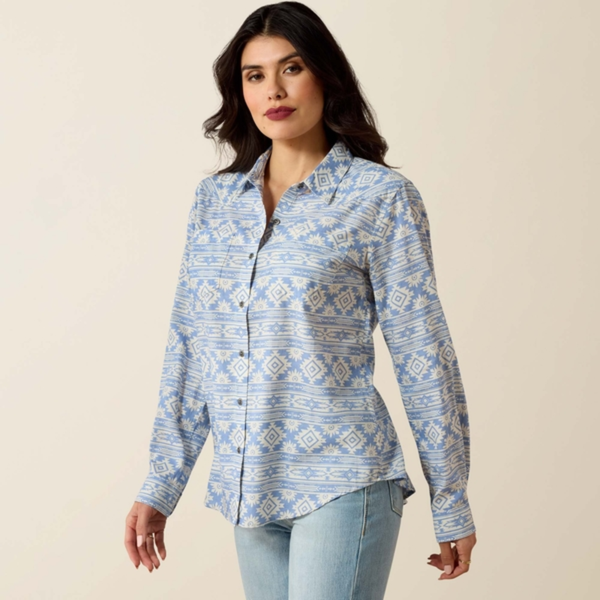 Ariat Ladies Billie Jean Shirt - Ashleigh Blue Crystal Southwest