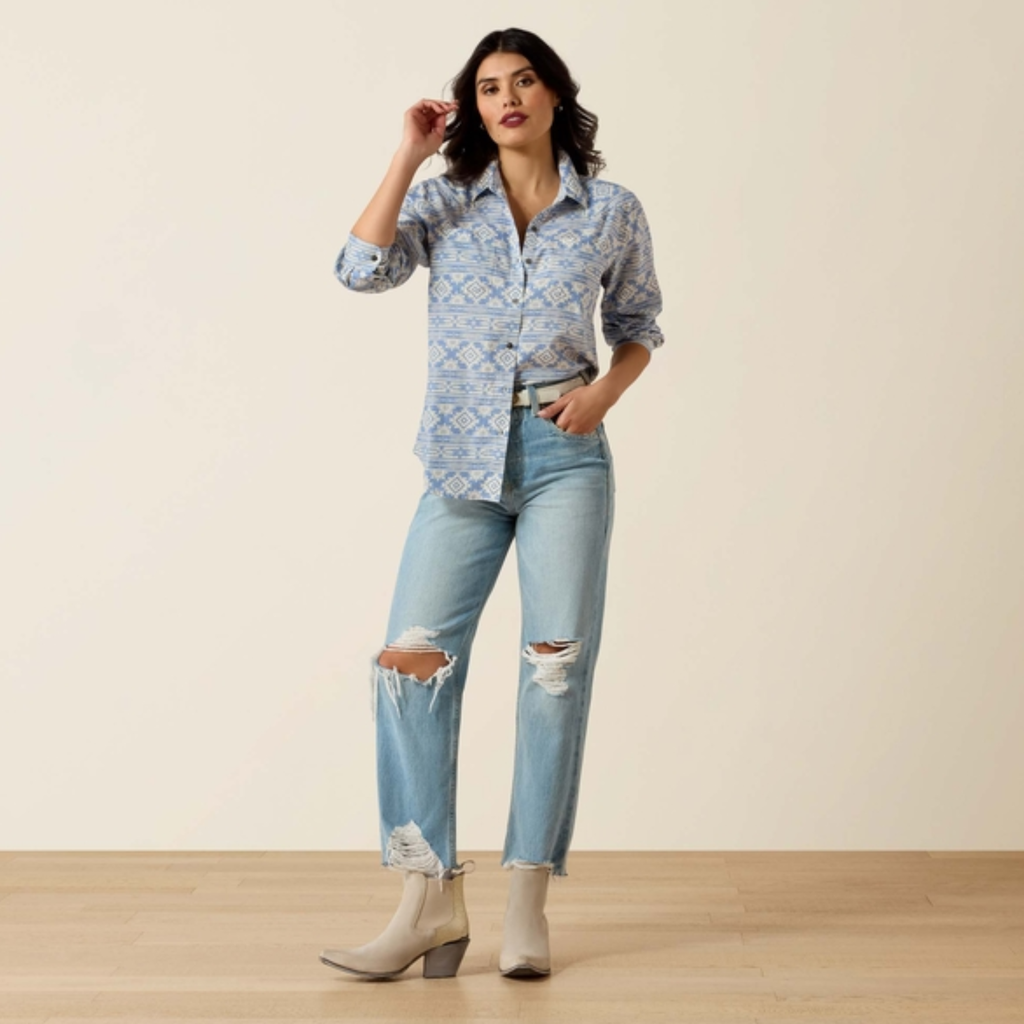 Ariat Ladies Billie Jean Shirt - Ashleigh Blue Crystal Southwest