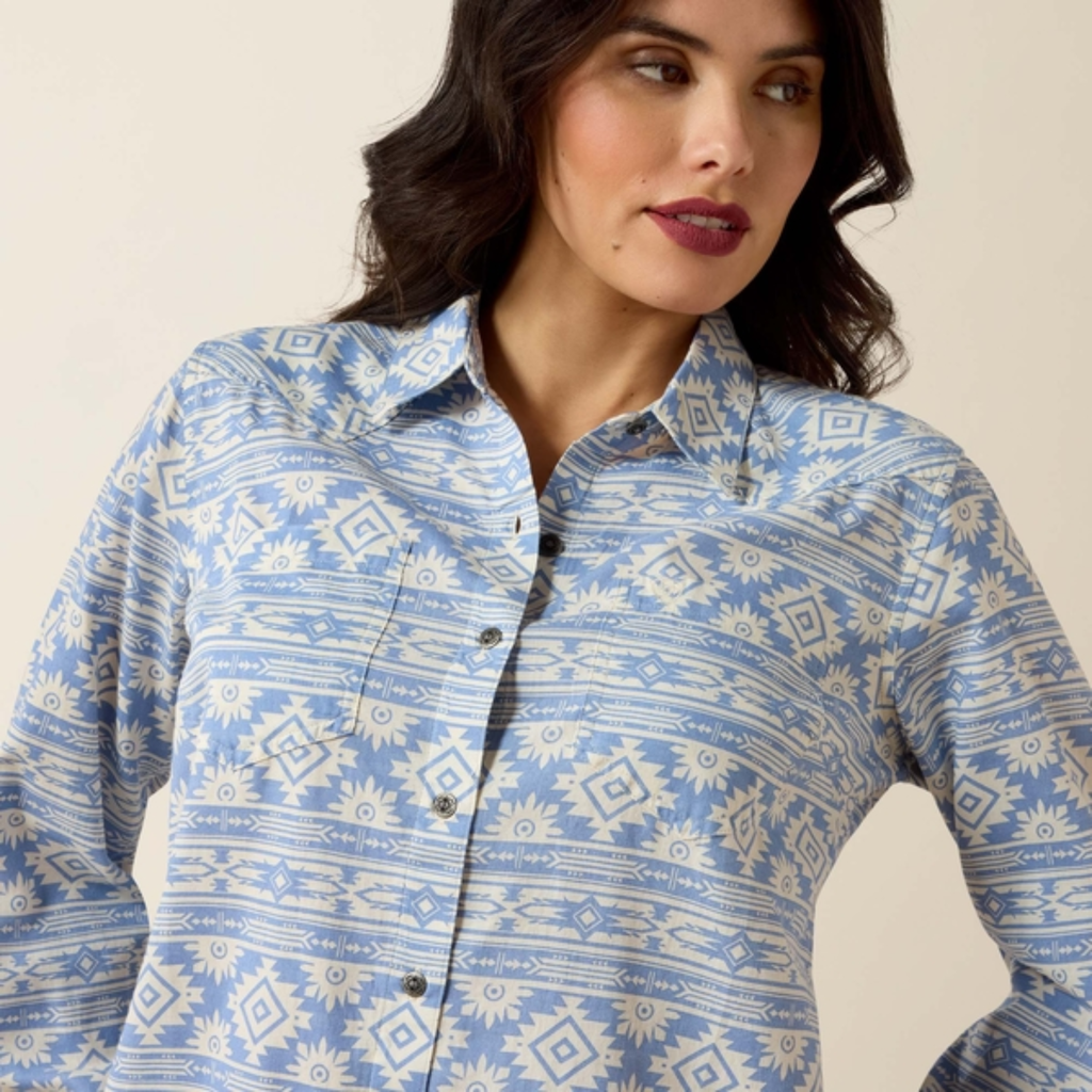 Ariat Ladies Billie Jean Shirt - Ashleigh Blue Crystal Southwest