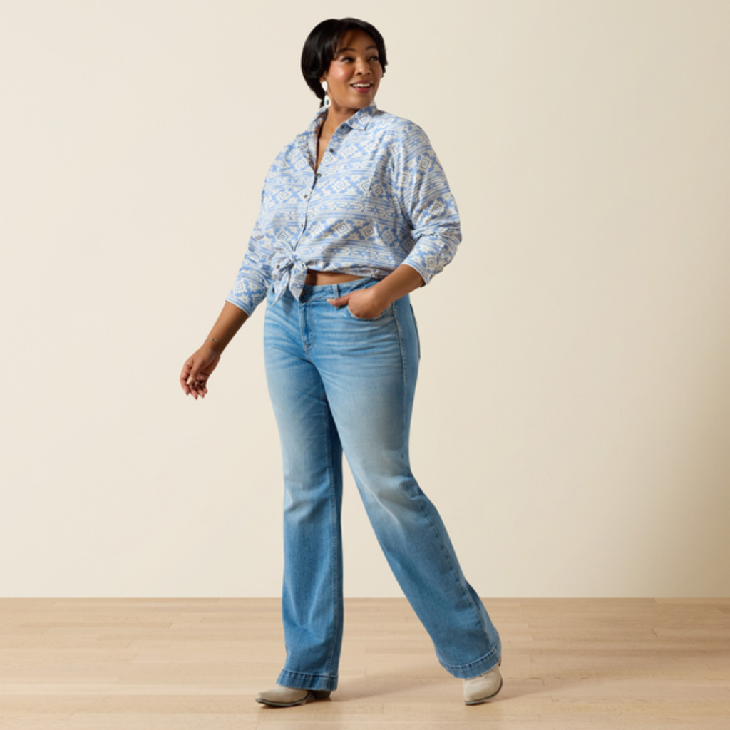 Ariat Ladies Billie Jean Shirt - Ashleigh Blue Crystal Southwest