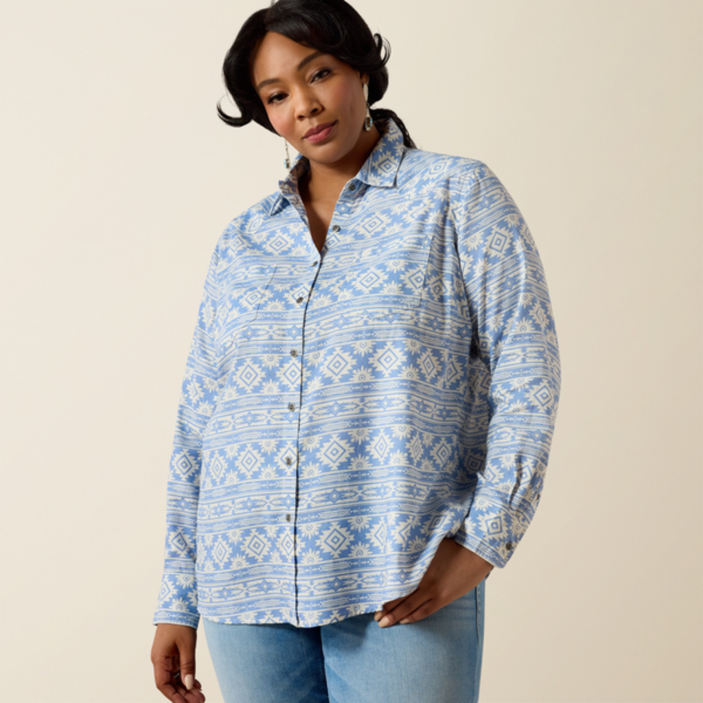 Ariat Ladies Billie Jean Shirt - Ashleigh Blue Crystal Southwest