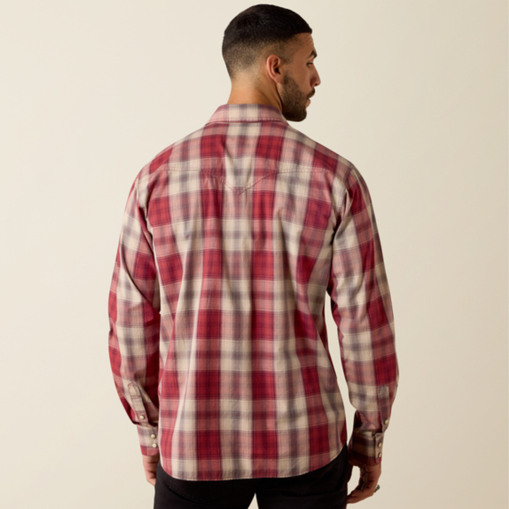 Ariat Mens Retro Hawthorne Shirt - Brick Red Plaid