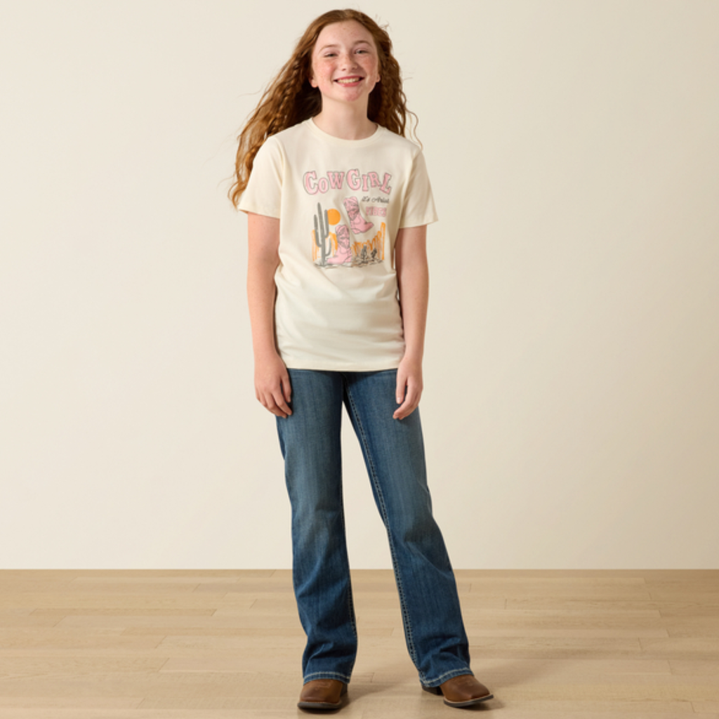 Ariat Girls Cowgirl Vibes Tee - Natural