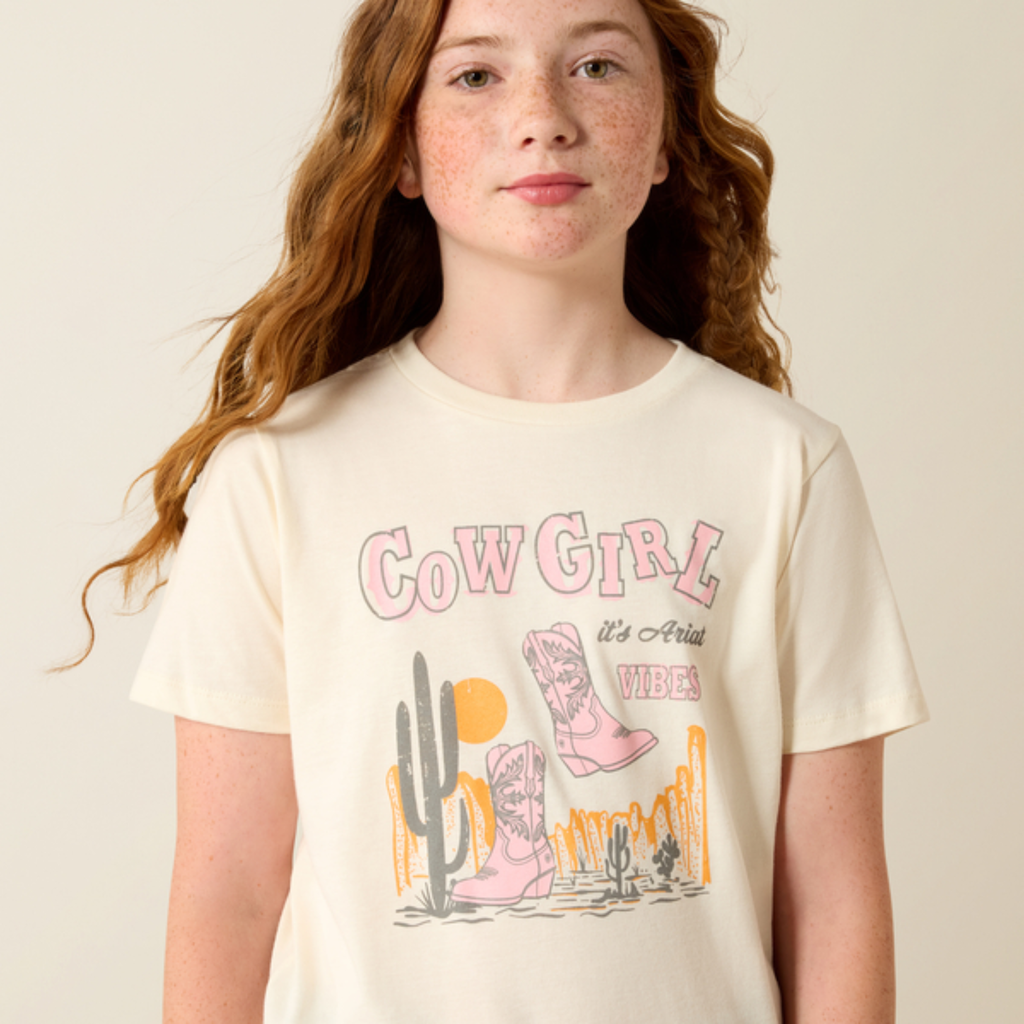 Ariat Girls Cowgirl Vibes Tee - Natural