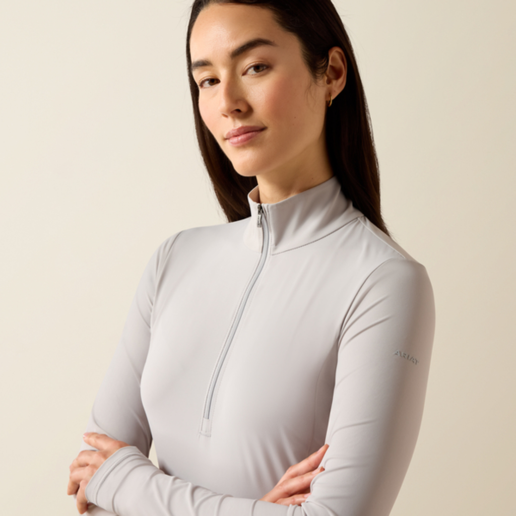 Ariat Ladies Solveil 1/2 Zip Baselayer - Show Grey