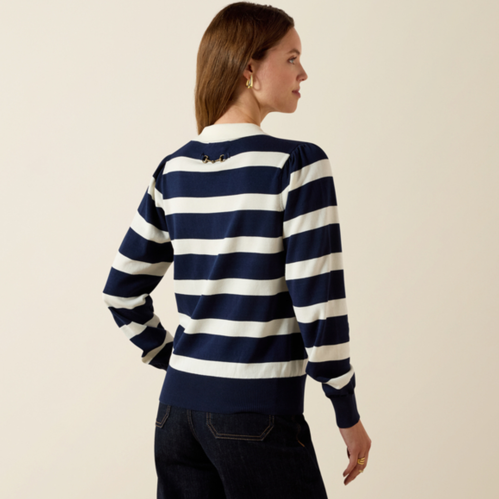 Ariat Ladies Langsett Sweater - Navy Rugby Stripe