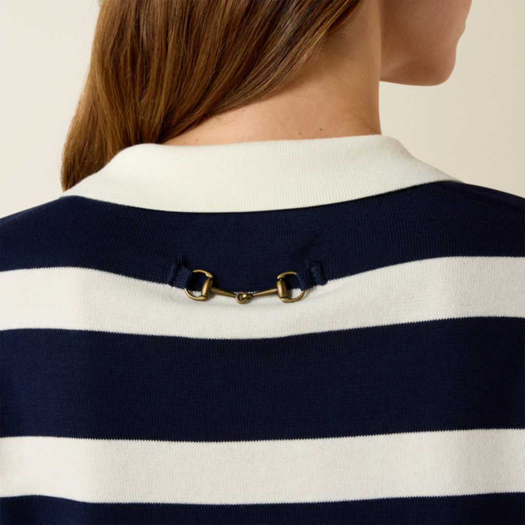 Ariat Ladies Langsett Sweater - Navy Rugby Stripe