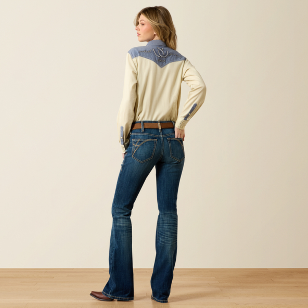 Ariat Ladies Mid Rise Fiona Boot Cut Jean - Istanbul