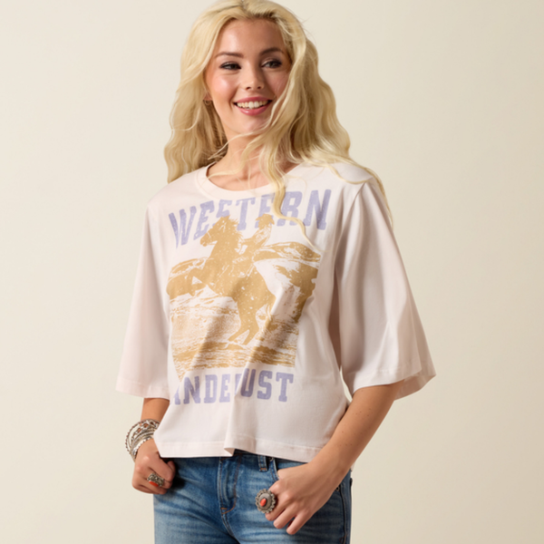 Ariat Ladies Western Wanderlust T-Shirt - Sea Salt