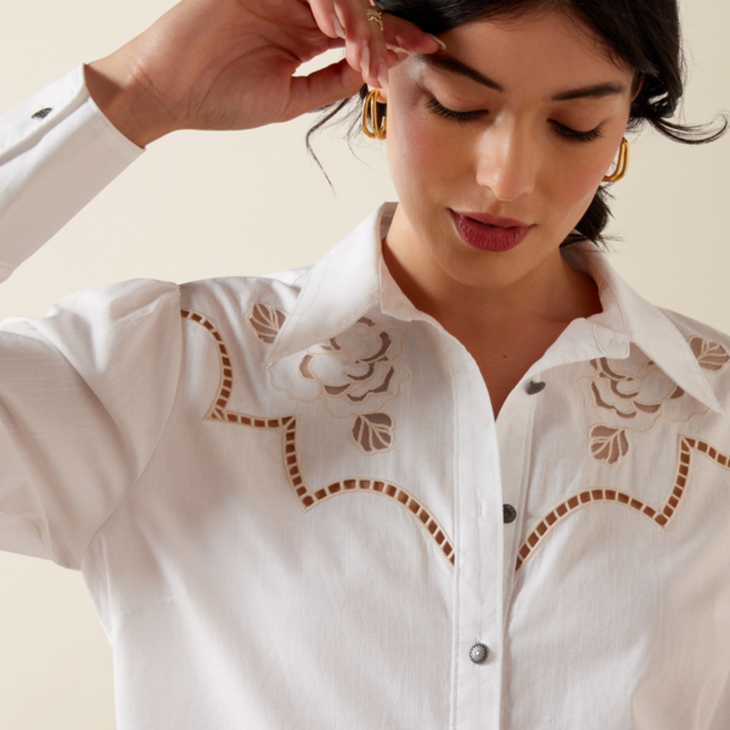 Ariat Ladies Lattice Shirt - White
