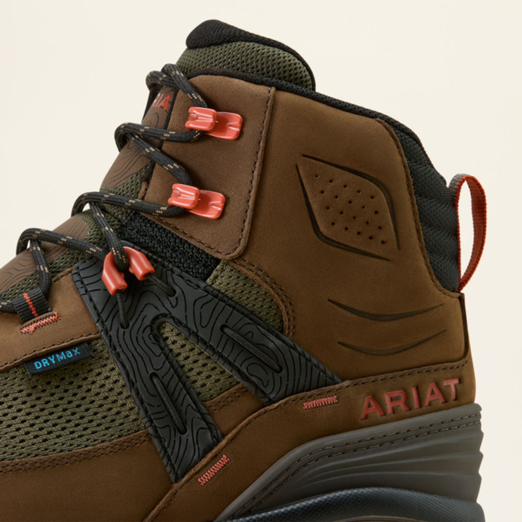 Ariat Mens Traverse Mid H2O Boot - Brown Bark/Evergreen