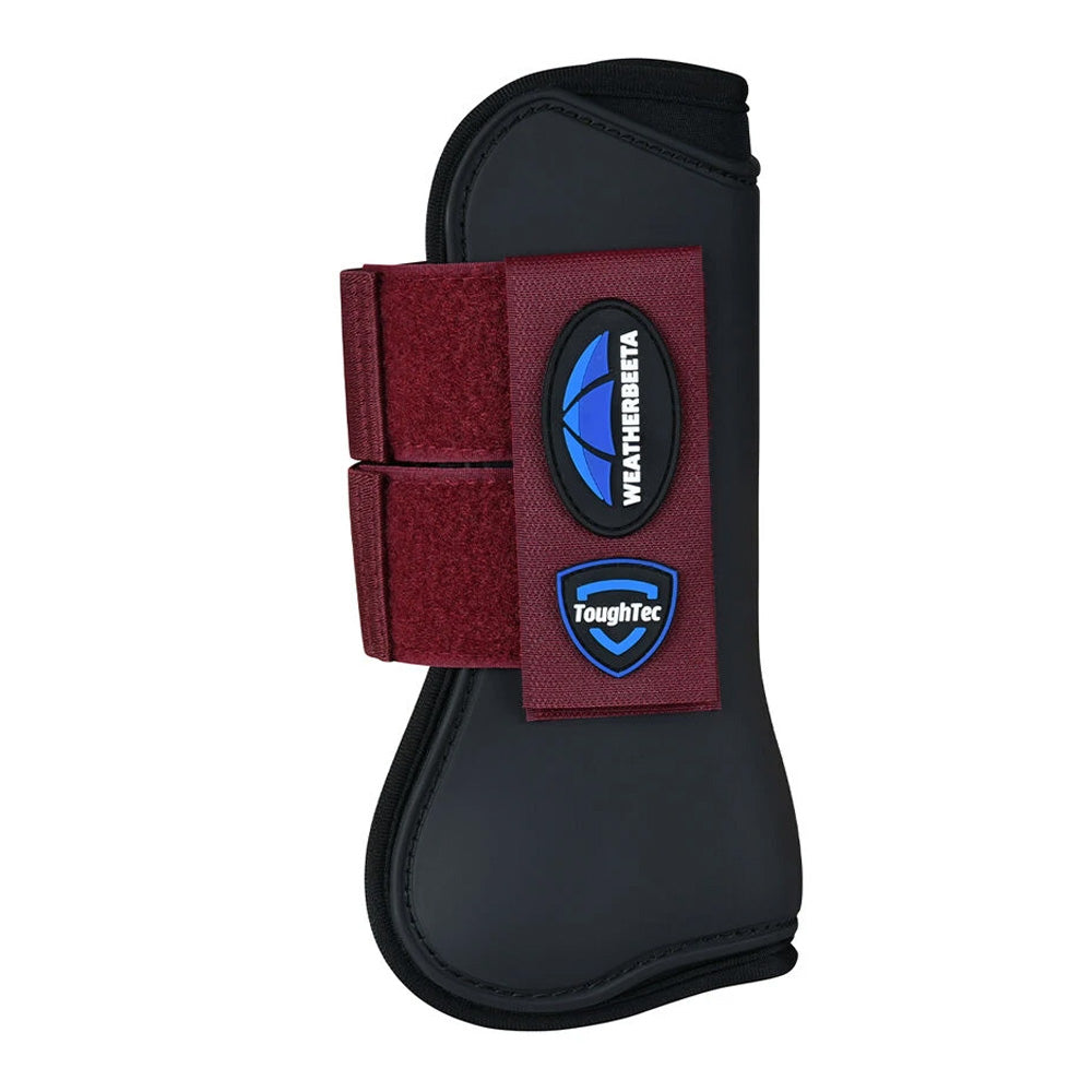 Weatherbeeta Tough-Tec Prime Open Front Boots - Black/Maroon