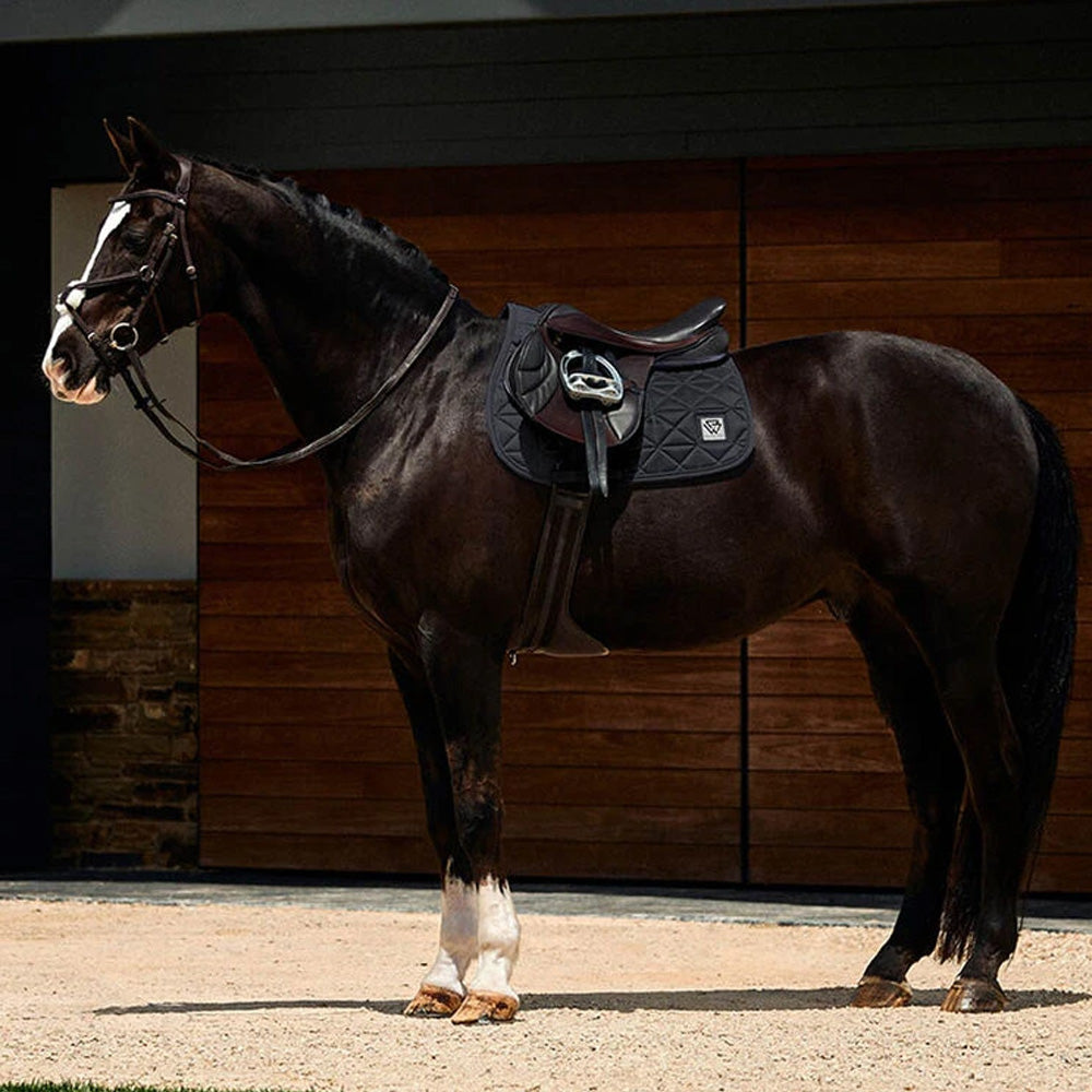 Weatherbeeta Satin Luxe Air-Tec Euro Jump Shaped Saddle Pad - Black