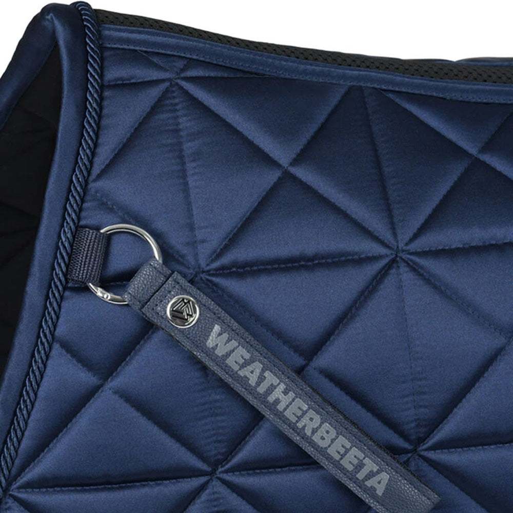 Weatherbeeta Satin Luxe Air-Tec Euro Jump Shaped Saddle Pad - Navy
