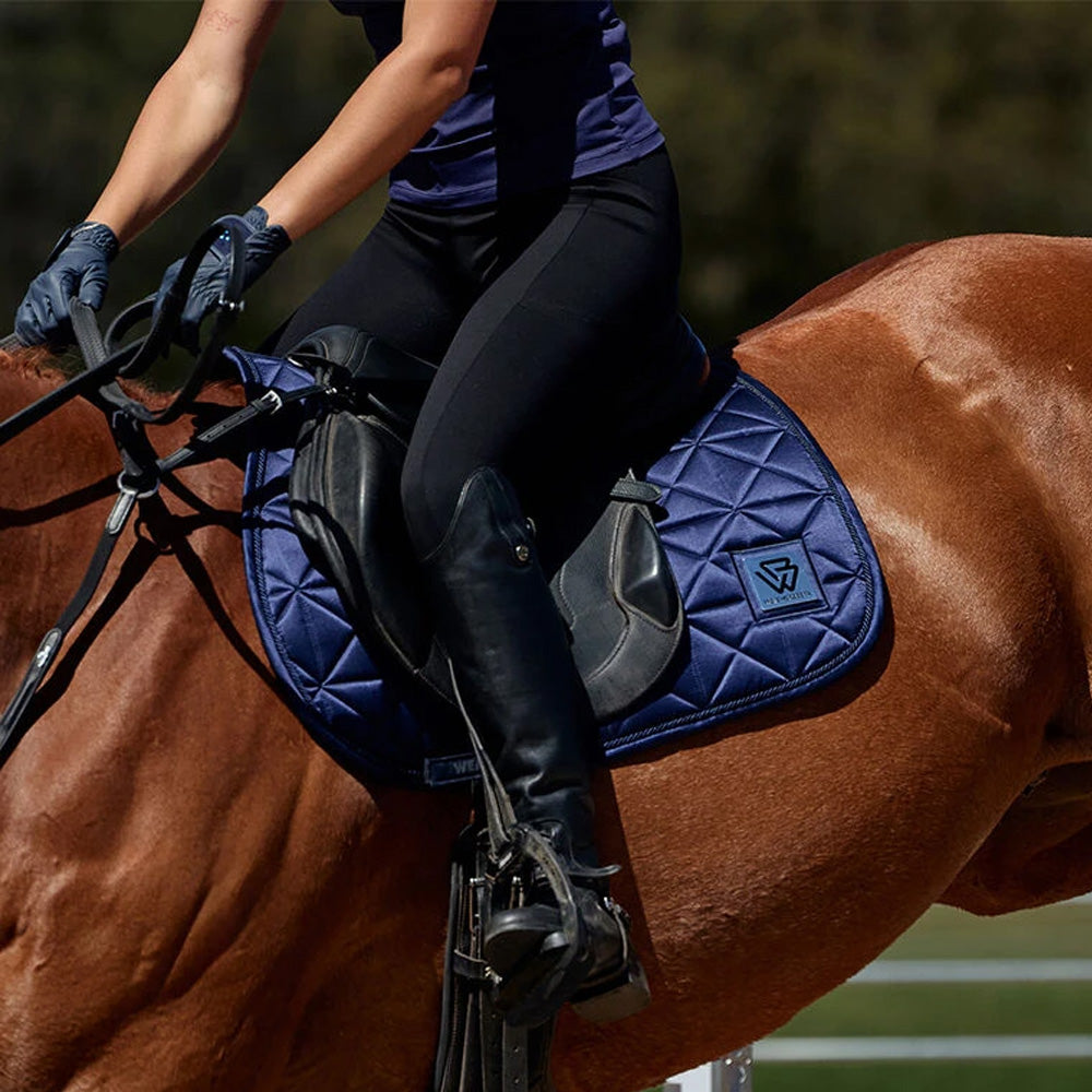 Weatherbeeta Satin Luxe Air-Tec Euro Jump Shaped Saddle Pad - Navy